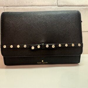 Kate Spade Black Clutch with Bow and Studs
